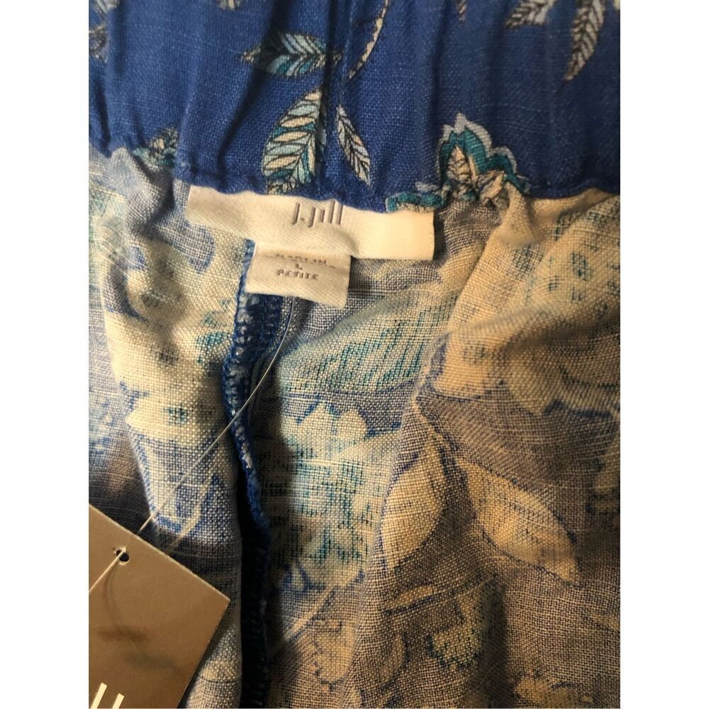 NWT Floral linen skort J Jill linen blend wrap blue ditzy floral skort. Elastic - Picture 7 of 13